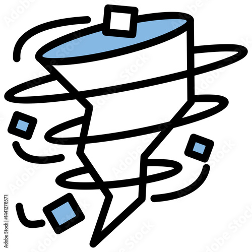Tornado Blue Black Icon