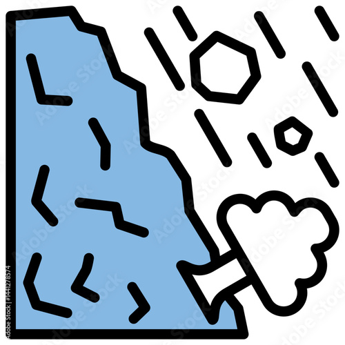 Landslide Blue Black Icon