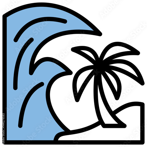 Tsunami Blue Black Icon