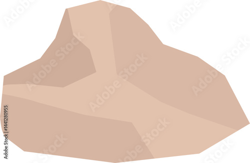 Brown desert boulder illustration