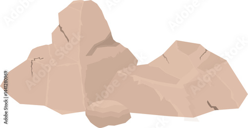 Brown desert boulder illustration
