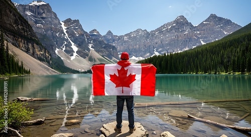 Celebrating Canadian heritage amidst the majestic Rocky Mountain landscapes