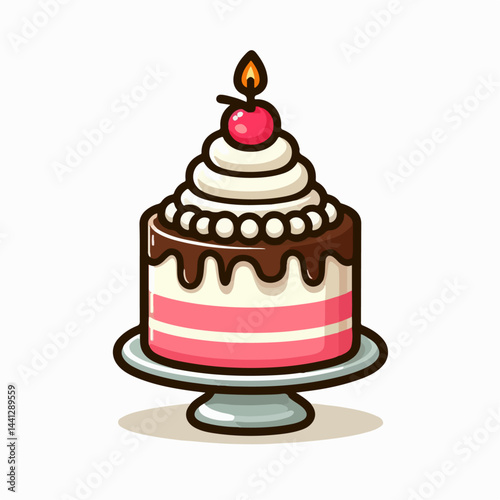 chocolate cake vector illustration