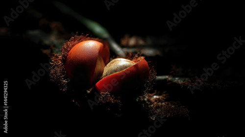 Obraz na płótnie Guarana fruit seeds from the Amazon Rainforest captured in conceptual photography showcasing nature's wonders. w salonie