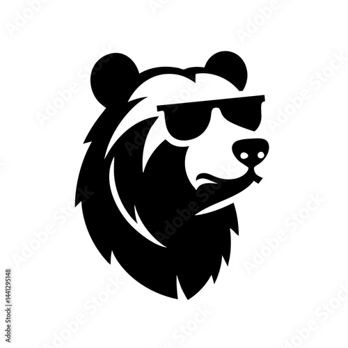 Cool Brown Bear Icon Symbol Logo