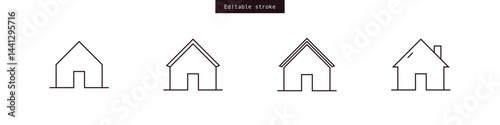 Home icon house symbol . editable stroke, thin, line, outline icons. vector elements
