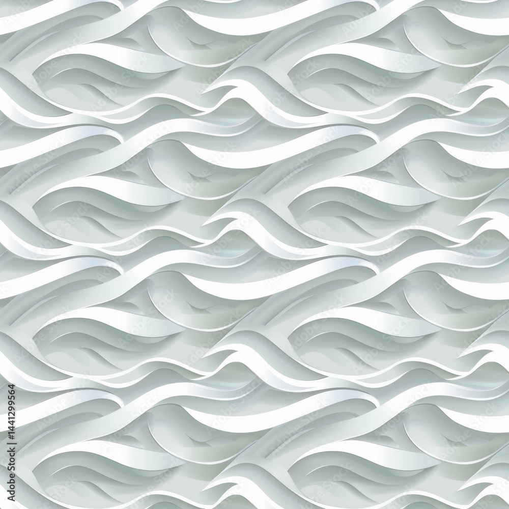 abstract seamless pattern of smooth white and light gray flowing wave-like layers creating soft shadows and a sense of depth and motion abstract seamless pattern of smooth white and light gray flowing wave-like layers creating soft shadows and a sense of depth and motion