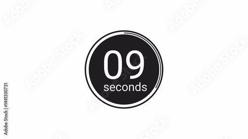 15 seconds countdown timer animation from 15seconds to 0 seconds with alpha channel , 15 second countdown timer on a transparent background.