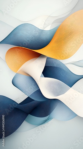 Wallpaper Mural Abstract swirling ribbons in soft colors Torontodigital.ca