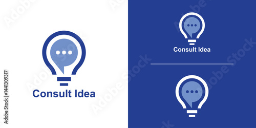 logo design combination lamp and chat,design symbol,icon,idea,creative.