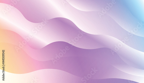Blurred Decorative Design In Modern Style With Wave, Curve Lines. For Design, Presentation, Business. Vector Illustration with Color Gradient.