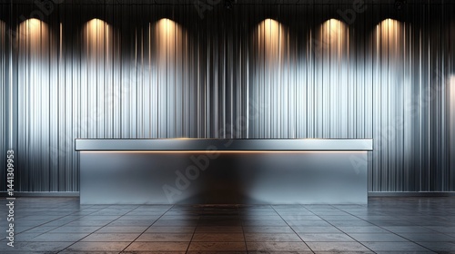 Wallpaper Mural Modern Aluminium Checkout Counter in Minimalist Store Interior with Sleek Design and Industrial Aesthetic Torontodigital.ca