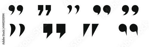Quotation mark sign and symbol. Quotation mark icon set