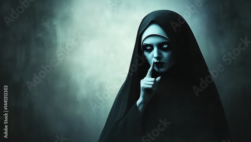 Creepy Nun Shushing Gesture