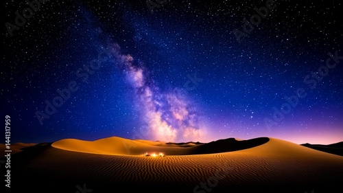 Stunning Night Sky Over Sandy Dunes