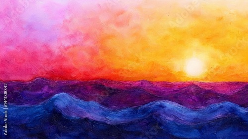 Sunset Seascape Watercolor Painting