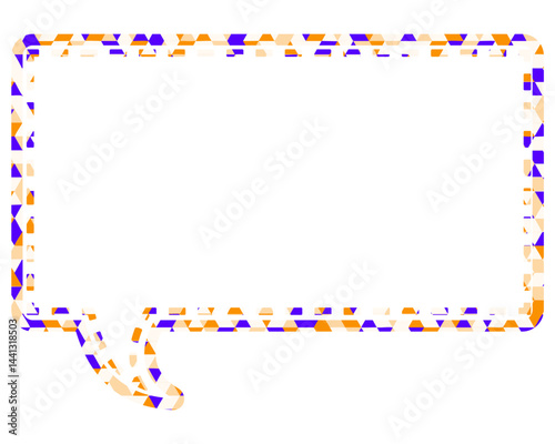 ステンドグラス風吹き出し　三角形模様　四角形