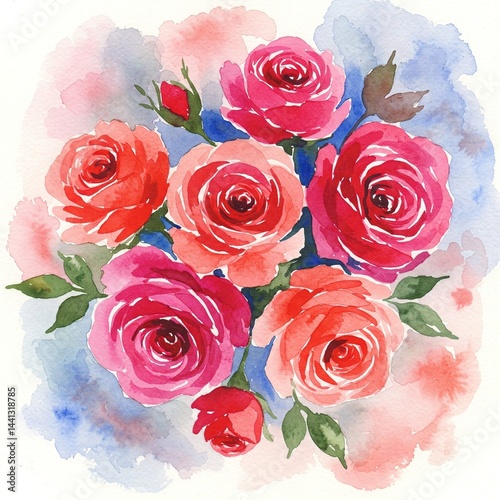 Watercolor roses