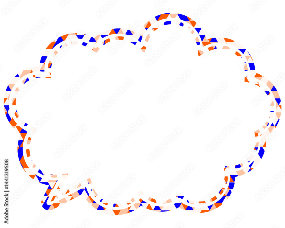 Naklejka premium ステンドグラス風吹き出し 三角形模様 丸みのある雲形