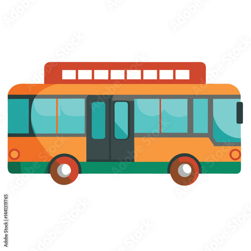 Articulated bus icon isolated on white background