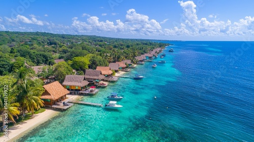 Tropical Island Beach Resort With Turquoise Water