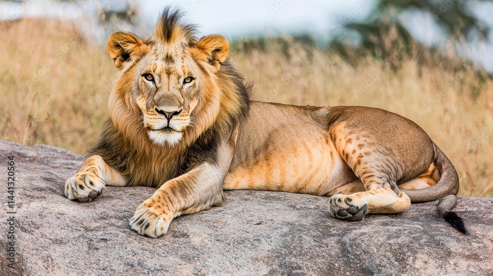 Obraz premium Lion Portrait. Wildlife Animal. Big Cat.