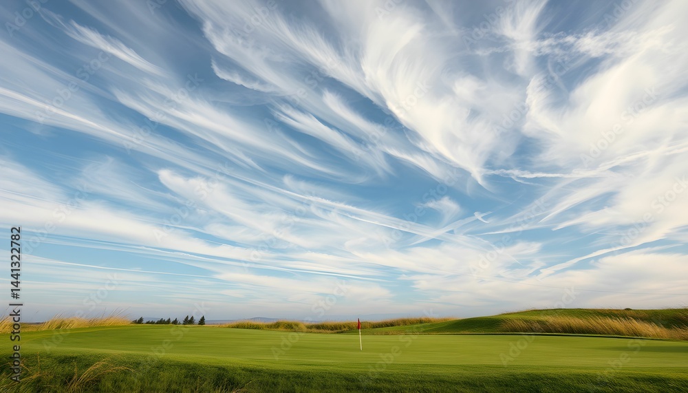 Obraz premium Serene Golf Course Under a Stunning Sky
