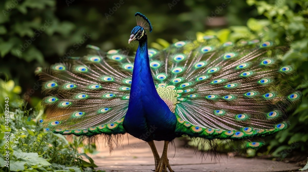 Obraz premium Peacock Display: Exotic Bird Beauty