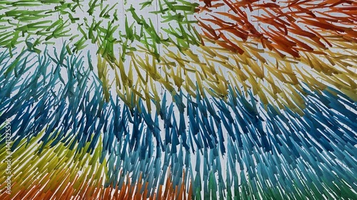 Wind-driven Fabric Art Installation Floating Above