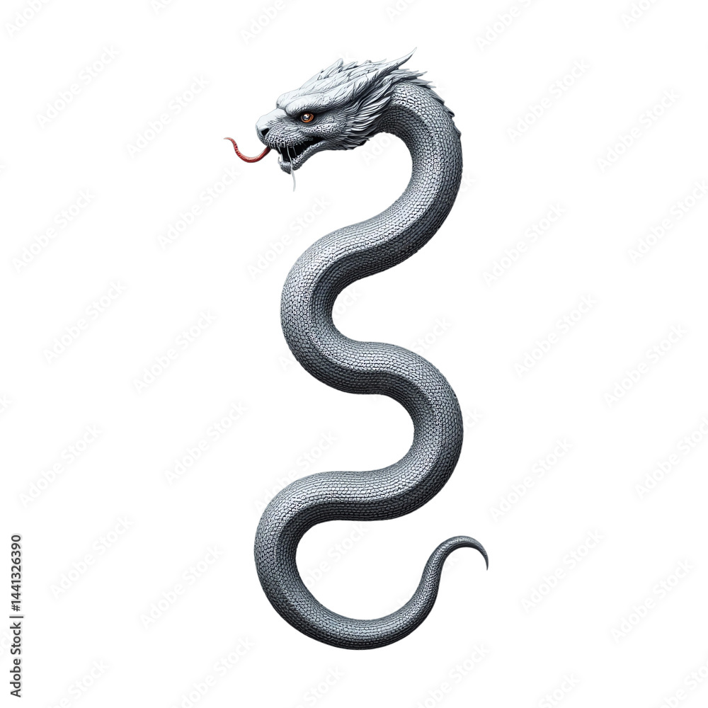 Obraz premium Elegant mythical serpent with intricate details.