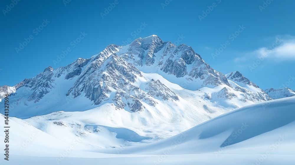 Snow-Covered Mountain Peaks in the Caucasus: Perfect for Winter Sports Snow-Covered Mountain Peaks in the Caucasus: Perfect for Winter Sports