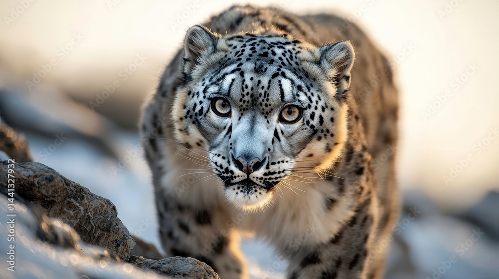 Obraz premium Snow Leopard Portrait Wildlife Animal