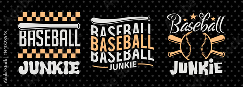 Baseball Junkie SVG Baseball Tshirt Design Bundle Baseball Quote Design
