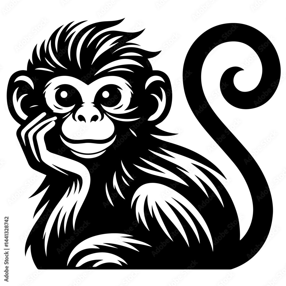 Obraz premium black and white vector silhouette