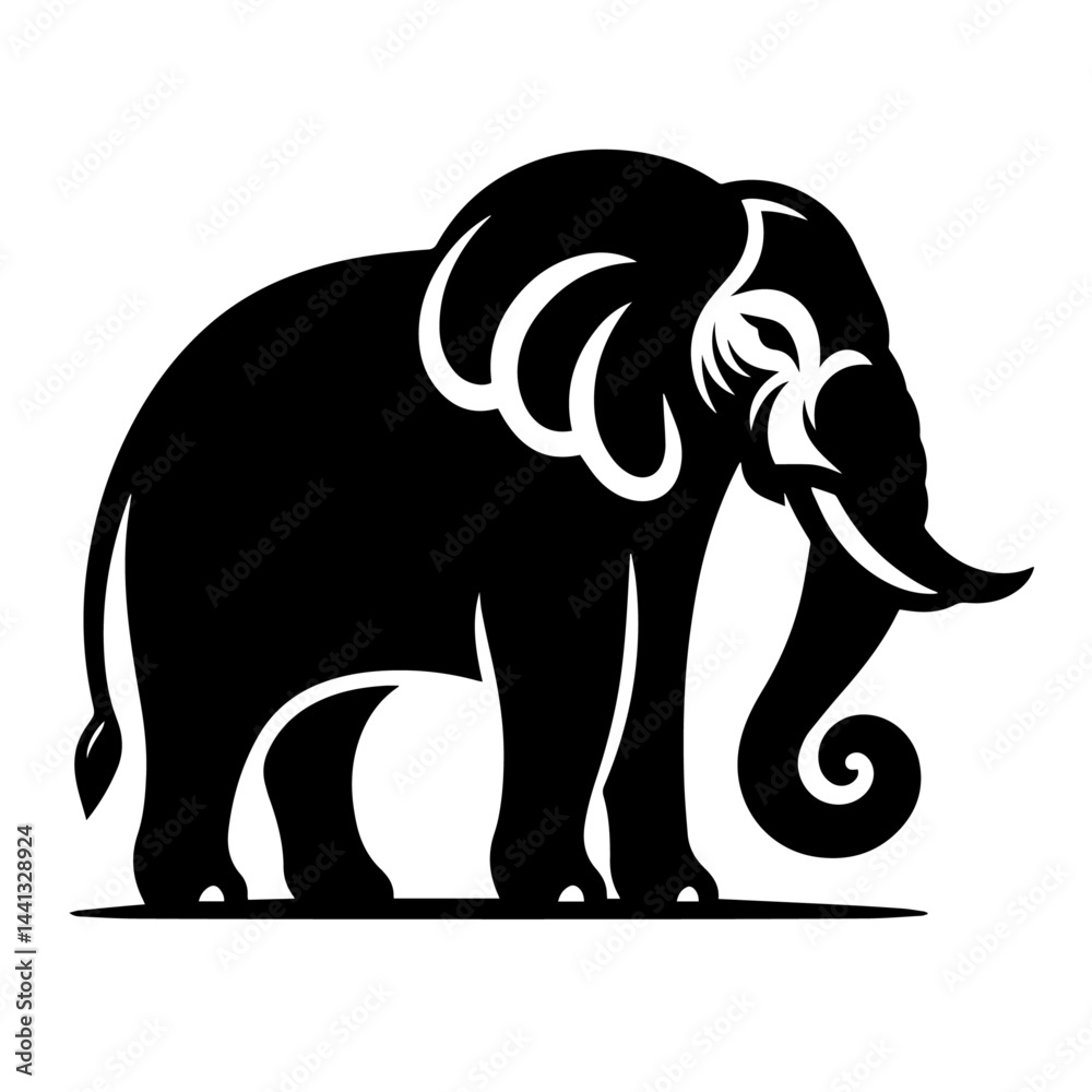 Obraz premium black and white vector silhouette