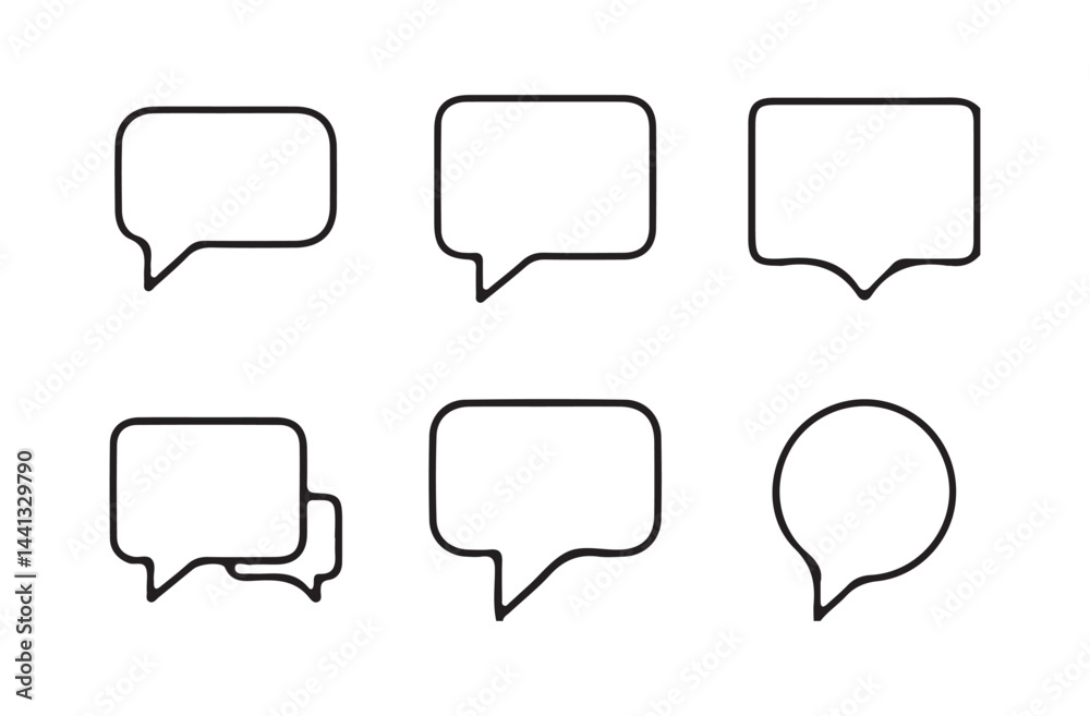 Set of Chat Message Bubbles Vector Icon. Communication icons. Online communication. Conversation, SMS, Notification, Vector Illustration Eps 10 Set of Chat Message Bubbles Vector Icon. Communication icons. Online communication. Conversation, SMS, Notification, Vector Illustration Eps 10