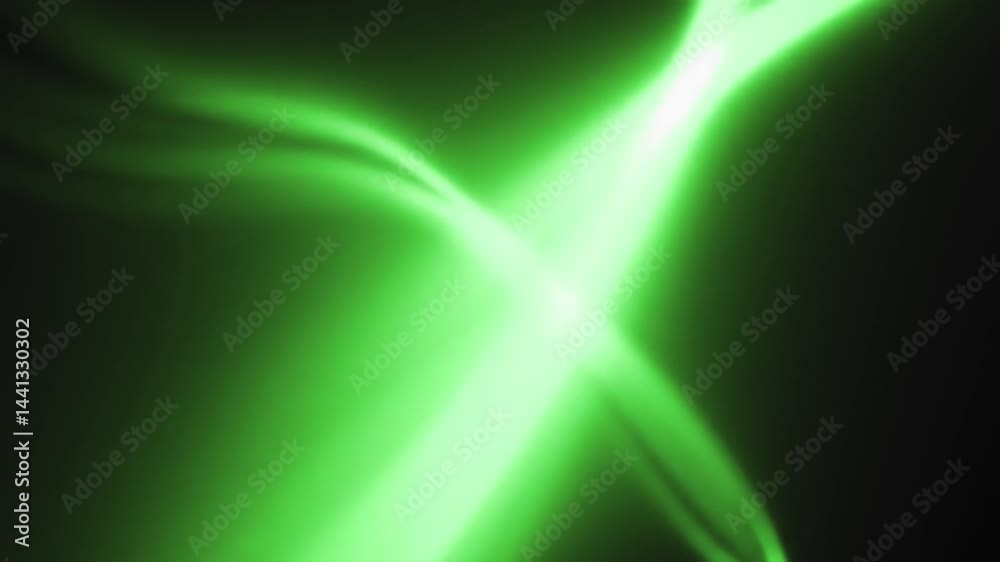Intriguing green light patterns dance across the screen, creating an enchanting atmosphere. This captivating experience draws viewers into a world of vibrant motion and color.