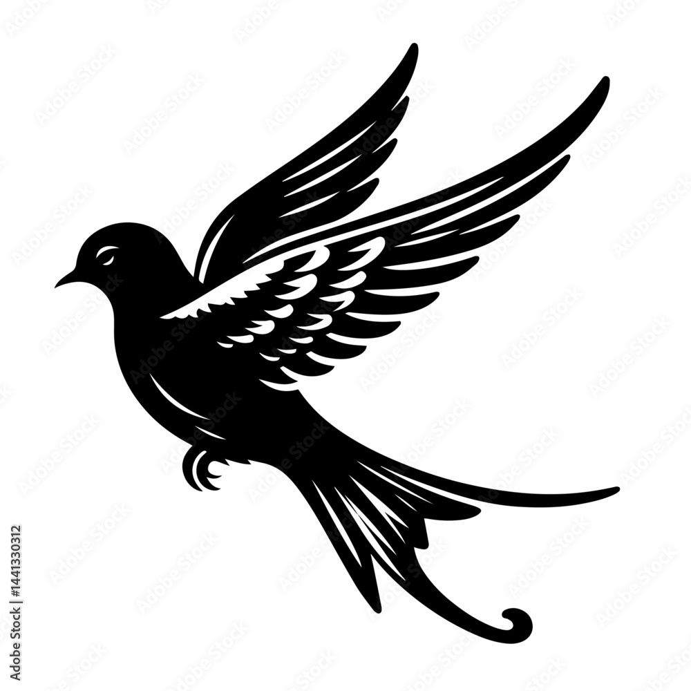 Obraz premium black and white vector silhouette