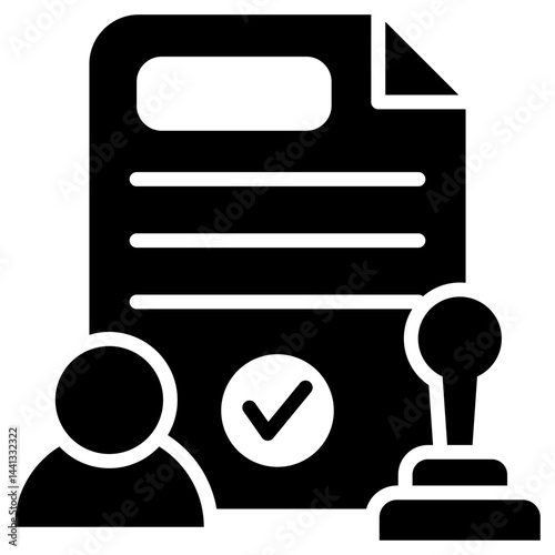 Permit Glyph Icon