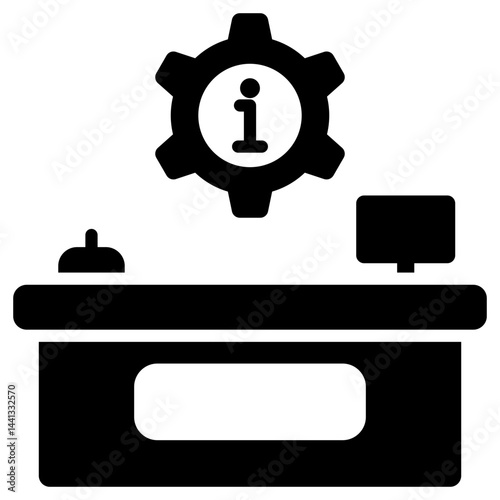 Reservation Desk Glyph Icon