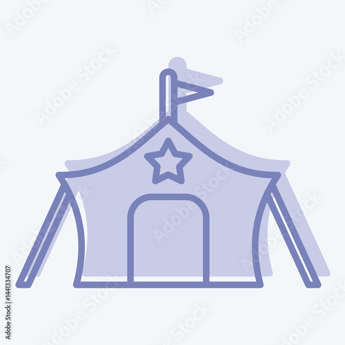 Icon Millitary Tant. related to Military symbol. two tone style. design editable