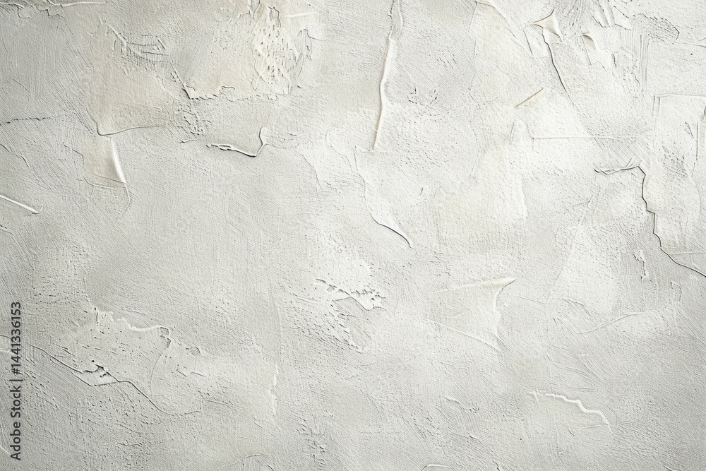Naklejka premium close-up of a white textured wall with uneven plaster patterns and subtle shadows creating a rough, natural surface impression