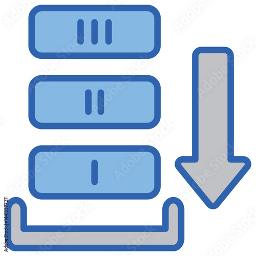 Queue Blue White Icon