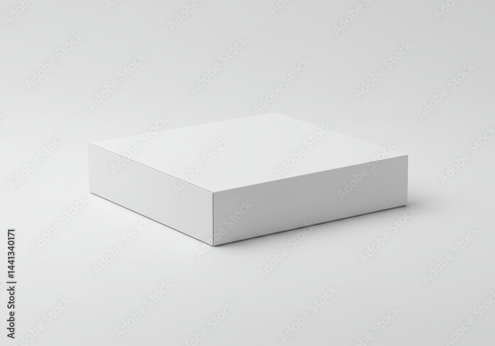 A simple studio shot of a small square white box sitting on a white surface with soft shadows around it A simple studio shot of a small square white box sitting on a white surface with soft shadows around it