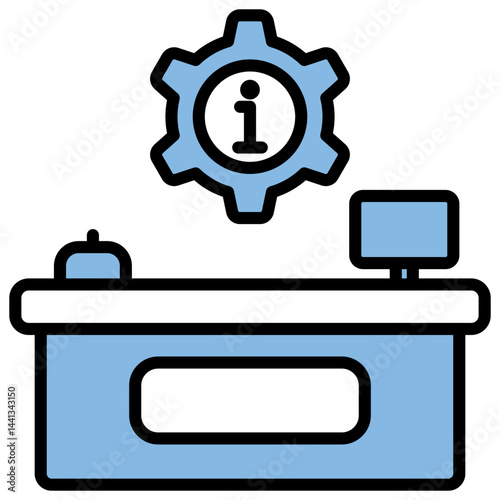 Reservation Desk Blue Black Icon