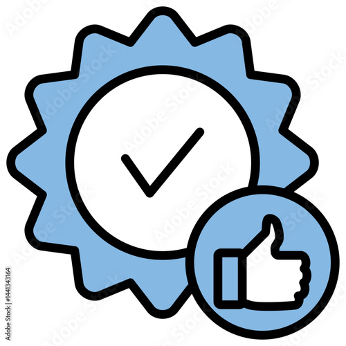 Approval Blue Black Icon