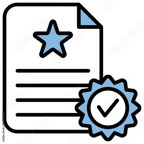 Accreditation Blue Black Icon
