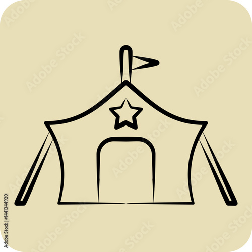 Icon Millitary Tant. related to Military symbol. hand drawn style. design editable