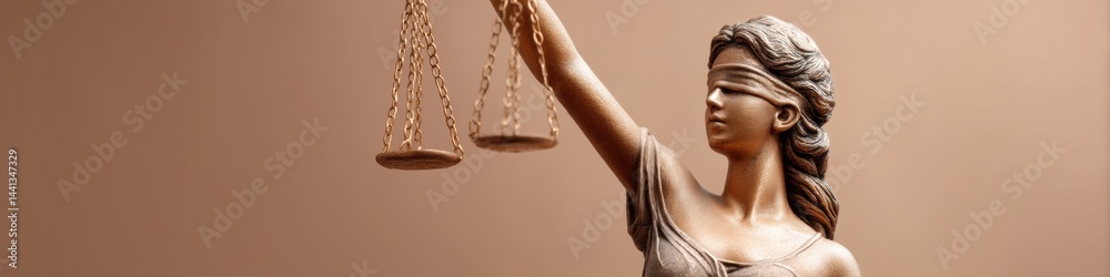 Obraz premium Patina Bronze Justice Concept Minimalist Legal Branding with Empathetic AI-Enhanced Advocacy, Symbolizing Ethical Leadership and Client Trust