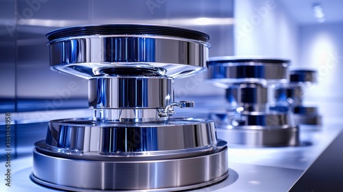 High-Quality Metallic Grease Resistant Filters in a Sleek Modern Environment Captured in Photographic Detail